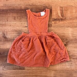 Flora & Dott Crinkle Cotton Gauze Pinafore Size 7-8